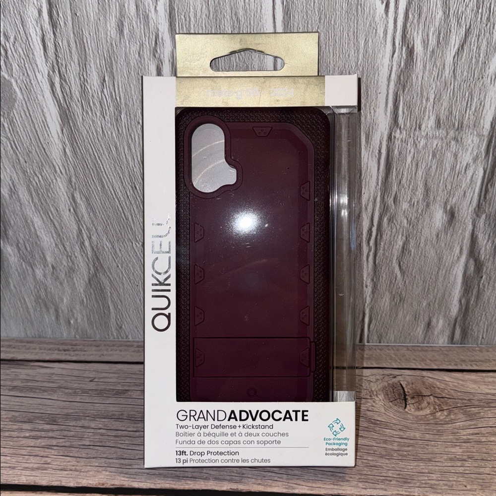 Motorola G 5G - 2024 Grand Advocate Two-Layer Defense + Kickstand Punk Plum